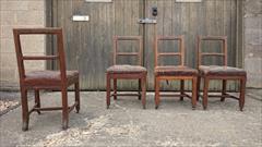 4 Antique Oak Chairs Original Leather _13.JPG